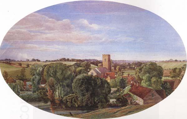 Anthony Frederick Augustus Sandys A Panoramic View of Hunworth (mk46) oil painting picture